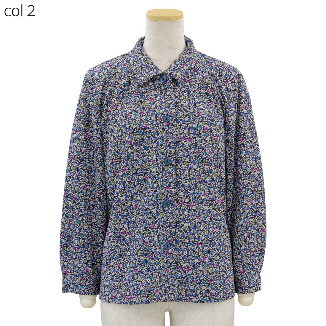 ストレッチ ワンタッチ マジックテープ ちりめん ニット ブラウス 日本製 春秋 レディース シニア 70代 80代 90代 服 高齢者 女性 普段着 部屋着 お年寄り おしゃれ着 外出着 婦人 敬老の日 母の日 シニアファッション urashima-10006971 おしゃれセンター うらしま サンプル画像3