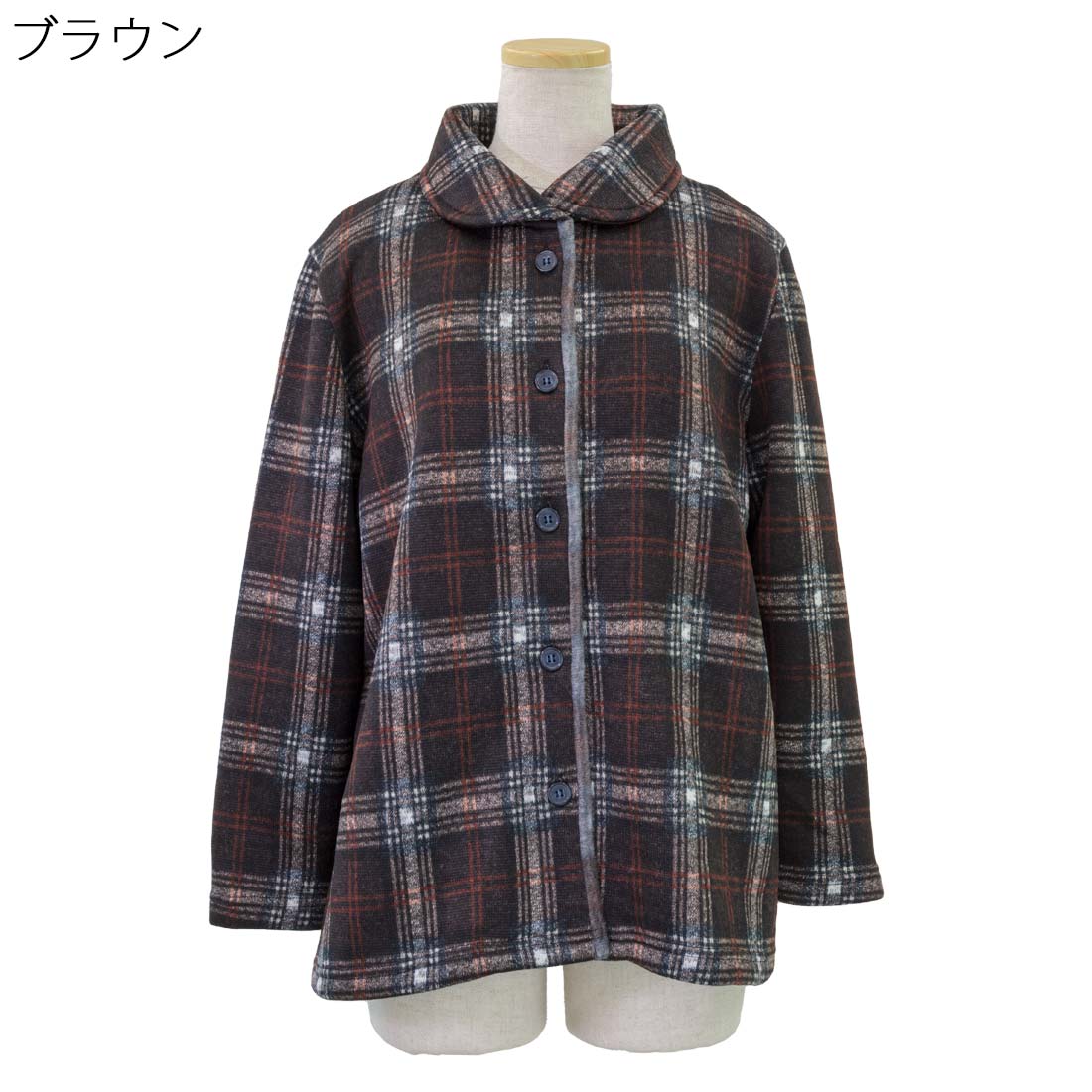 婦人 あったか 裏起毛 衿付き ジャケット ブ...の紹介画像3