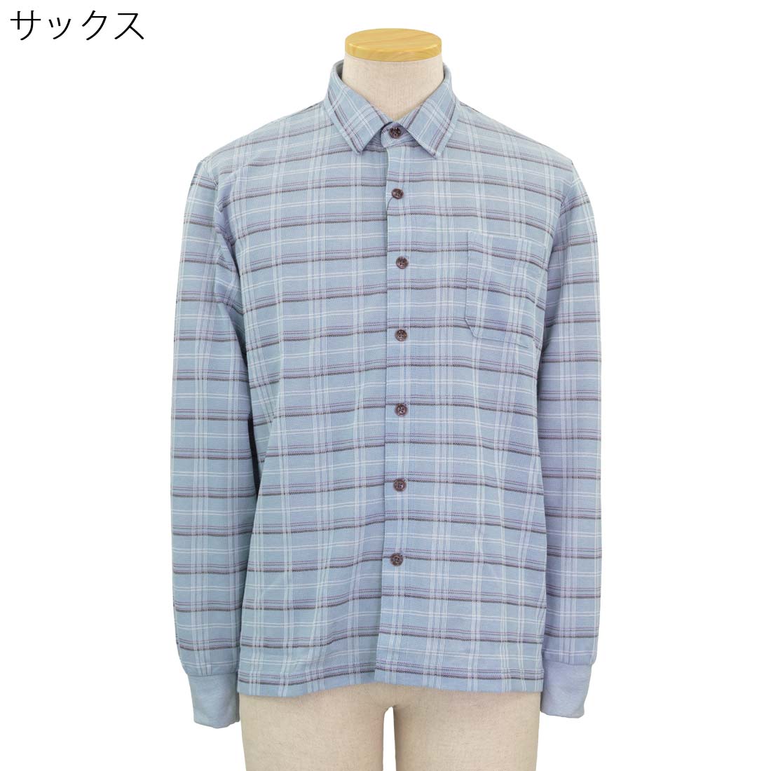 シニア 春夏 夏長袖 麻混 前開き ななめボタンホール ニットシャツ 涼しい シャツ 散歩・外出に最適 70代 80代 紳士用 カジュアル 部屋着 外出着 施設用 urashima-10007460 おしゃれセンター うらしま サンプル画像3
