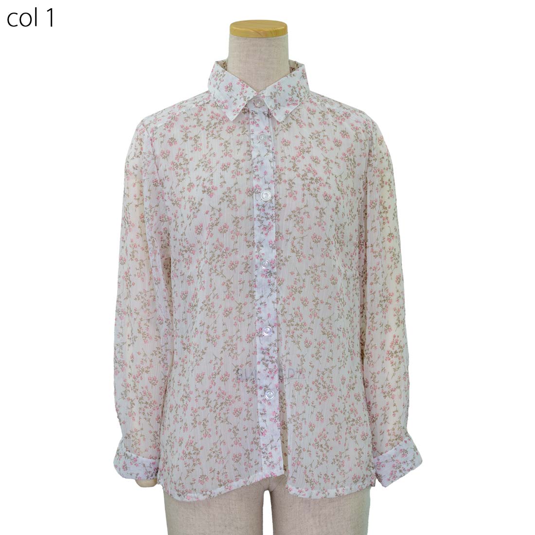 レディース シニア ななめボタンホール シフォン プリント ブラウス 春 夏 70代 80代 90代 服 高齢者 女性 普段着 部屋着 お年寄り おしゃれ着 外出着 婦人 敬老の日 シニアファッション urashima-10007224 おしゃれセンター うらしま サンプル画像2