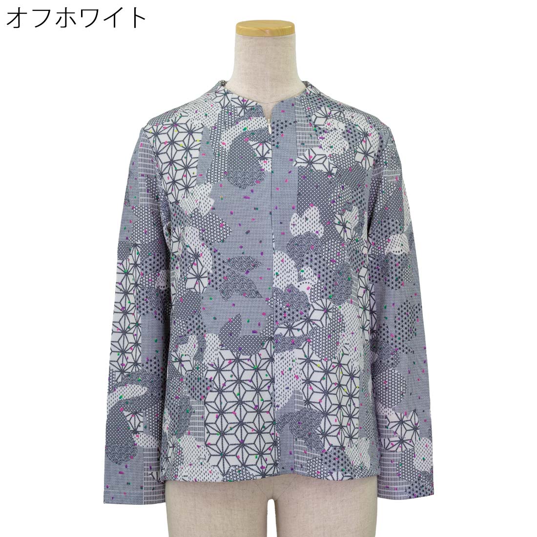 シニアファッション 春夏 婦人 レディース ちりめん ロングファスナー ストレッチ カットソー Tシャツ 散歩・外出に最適 シニア 婦人 レディース 70代 80代 90代 ギフト 婦人服 高齢者 通販 介護 部屋着 外出着 施設用 名入れ urashima-10007241 おしゃれセンター うらしま サンプル画像2