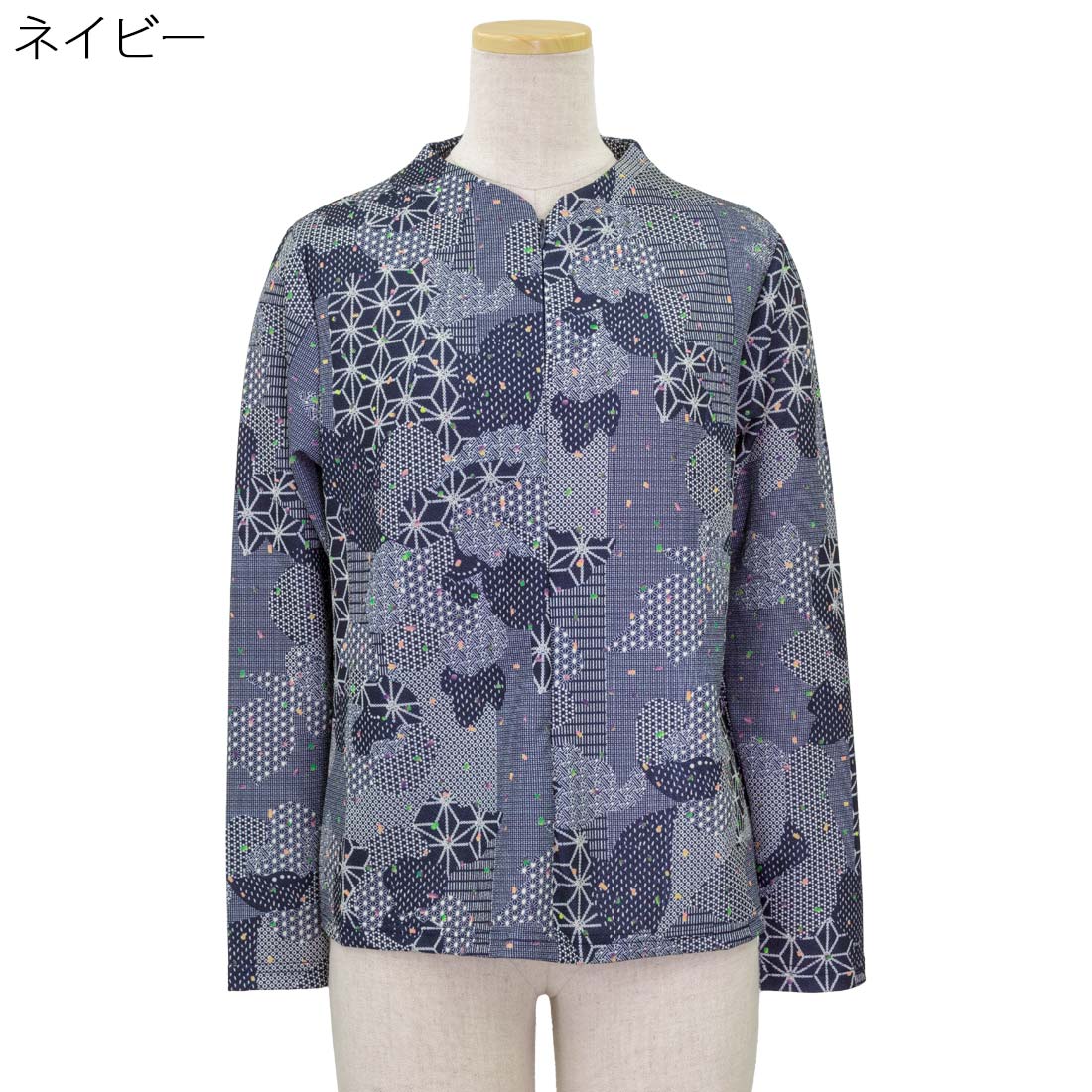 シニアファッション 春夏 婦人 レディース ちりめん ロングファスナー ストレッチ カットソー Tシャツ 散歩・外出に最適 シニア 婦人 レディース 70代 80代 90代 ギフト 婦人服 高齢者 通販 介護 部屋着 外出着 施設用 名入れ urashima-10007241 おしゃれセンター うらしま サンプル画像3