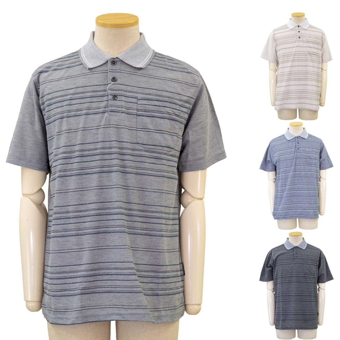 シニアファッション 春夏 半袖 カノコ ポロシャツ● トップス シニア 紳士 70代 80代 90代 ギフト紳士服 高齢者 服装 おしゃれ おじいちゃん おすすめ 通販 介護 施設 デイサービス 名入れ