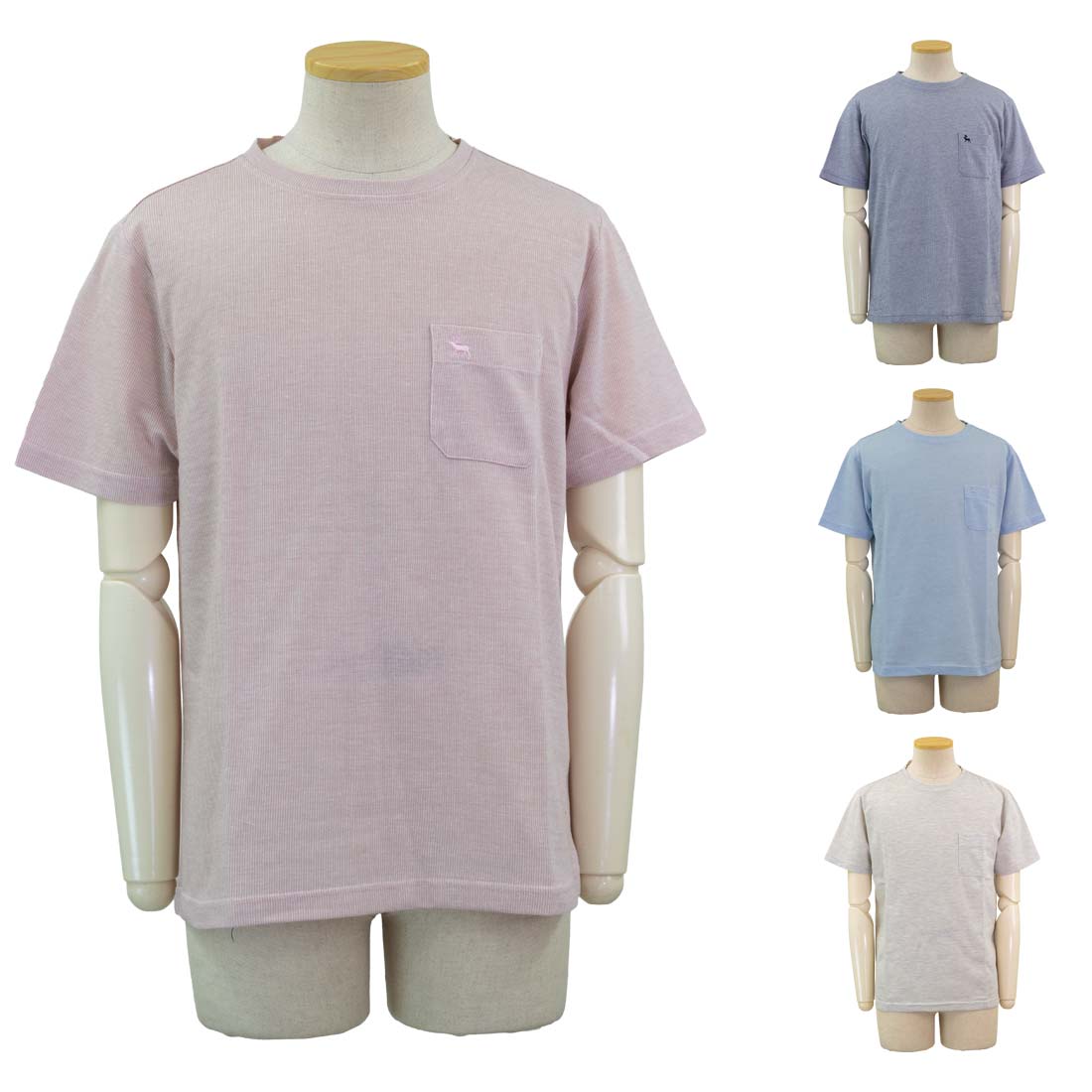 シニアファッション 春夏 半袖 CVCスムース クルー Tシャツ 涼しい シャツ 散歩・外出に最適 70代 80代 紳士用 カジュアル 部屋着 外出着 施設用