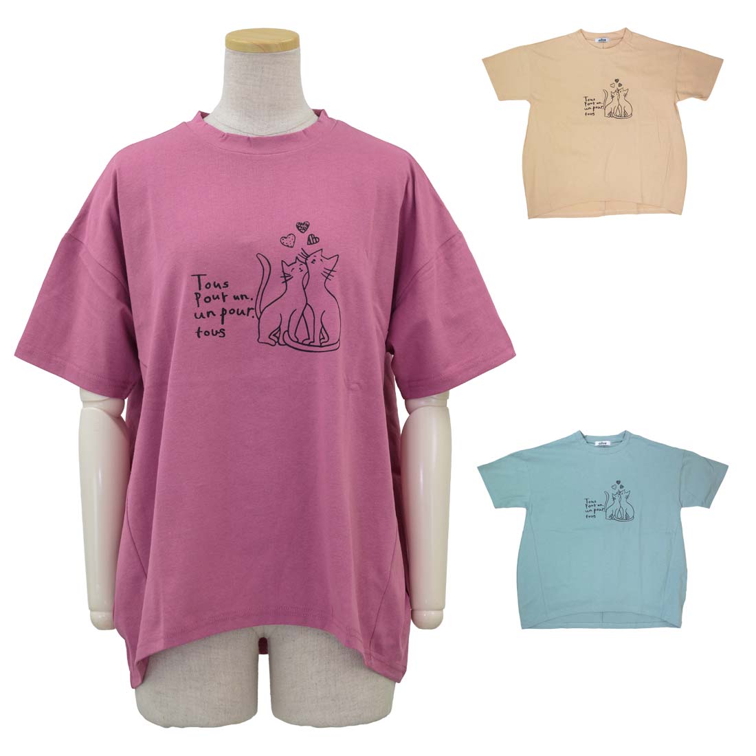 シニアファッション 春夏 5分袖 綿100 ネコプリント クルーネック プルオーバー Tシャツ カットソー トップス シニア 婦人 レディース 70代 80代 90代 ギフト婦人服 高齢者 服装 おしゃれ おばあちゃん おすすめ 通販 介護 施設 名入れ