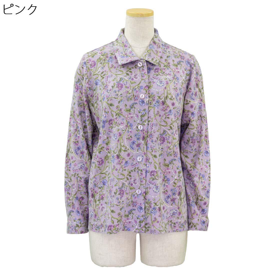 ストレッチ ワンタッチ マジックテープ 後ろ身頃 ゆったり プリント ブラウス 日本製 秋冬 レディース シニア 70代 80代 90代 服 高齢者 女性 普段着 部屋着 お年寄り おしゃれ着 外出着 婦人 敬老の日 母の日 シニアファッション urashima-10007582 おしゃれセンター うらしま サンプル画像3