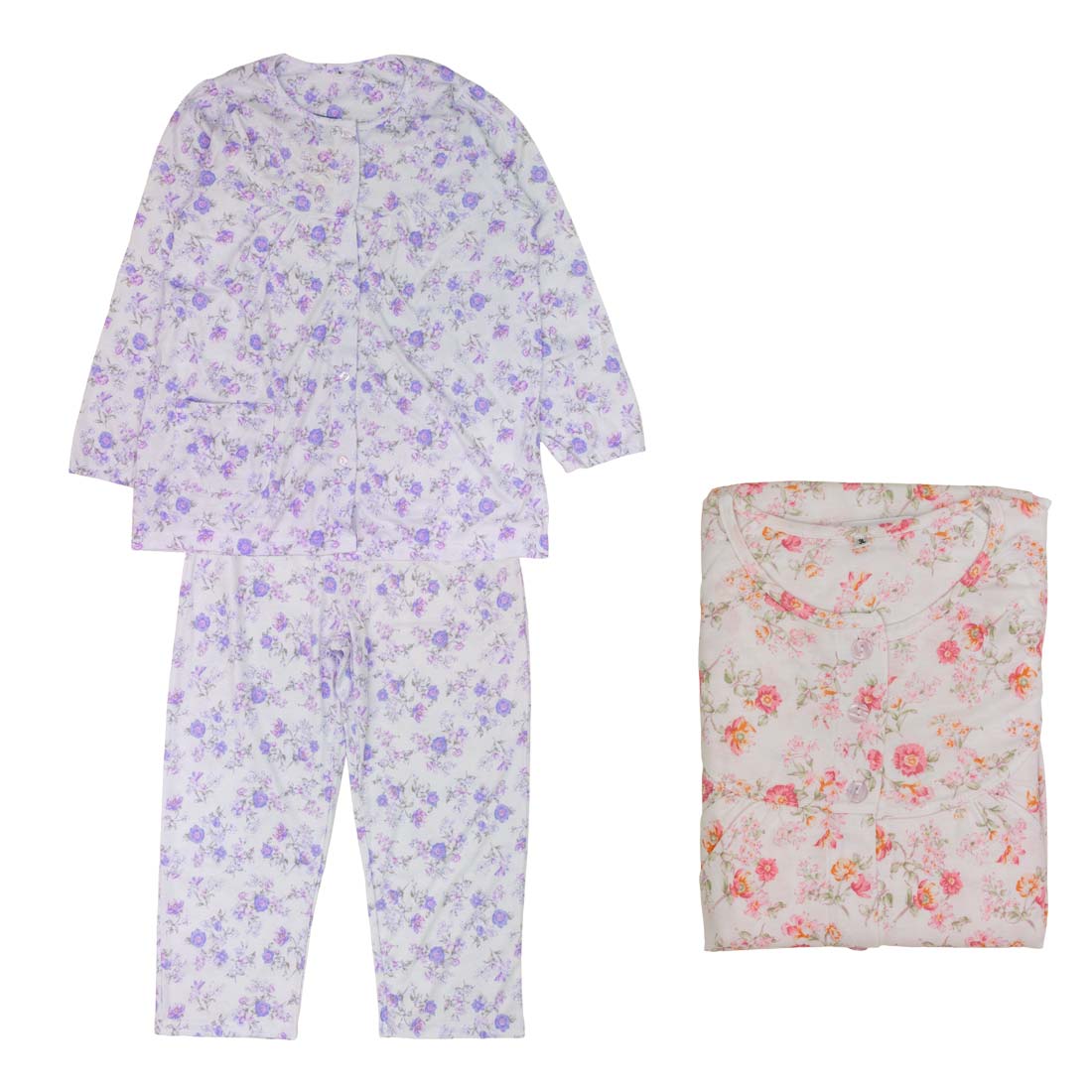 Underwear, Sleepwear - 大きいサイズ パジャマ 婦人 シニア向け 春 秋 スムス 通年 ねまき 年間素材 敬老の日 シニア向け 高齢者 入院 介護 介護施設での安心 母の日 シニアファッション