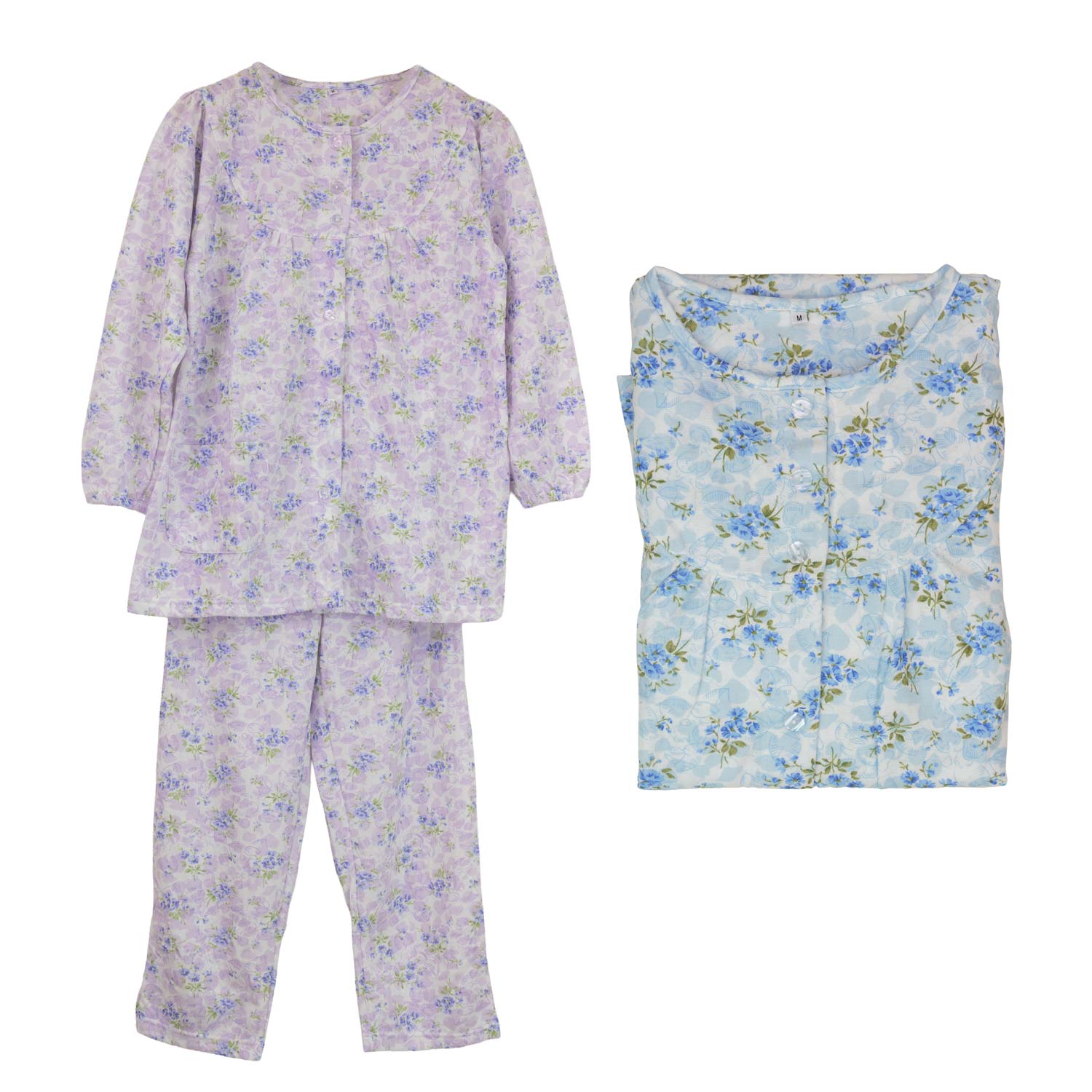 Cotton - パジャマ ふんわり ソフト キルト ワンタッチ テ−プ マジックテープ ねまき 高齢者 シニア 婦人 秋冬 敬老の日 シニア向け 高齢者 入院 介護 介護施設での安心
