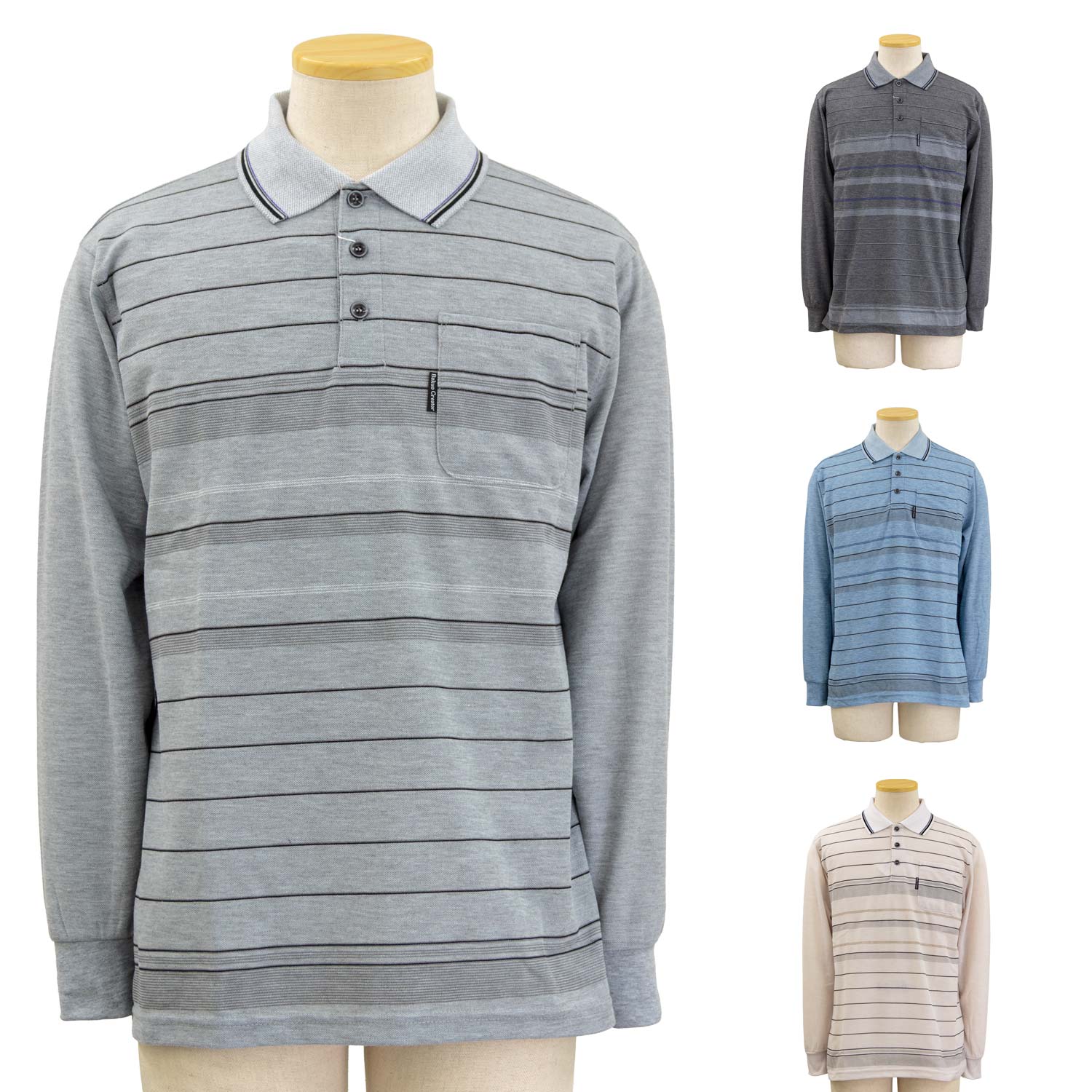 長袖 ポロシャツ 紳士 T/C 鹿の子 シニアファッション 春 秋 通年 散歩・外出に最適 70代 80代 紳士用 カジュアル 部屋着 外出着 施設用