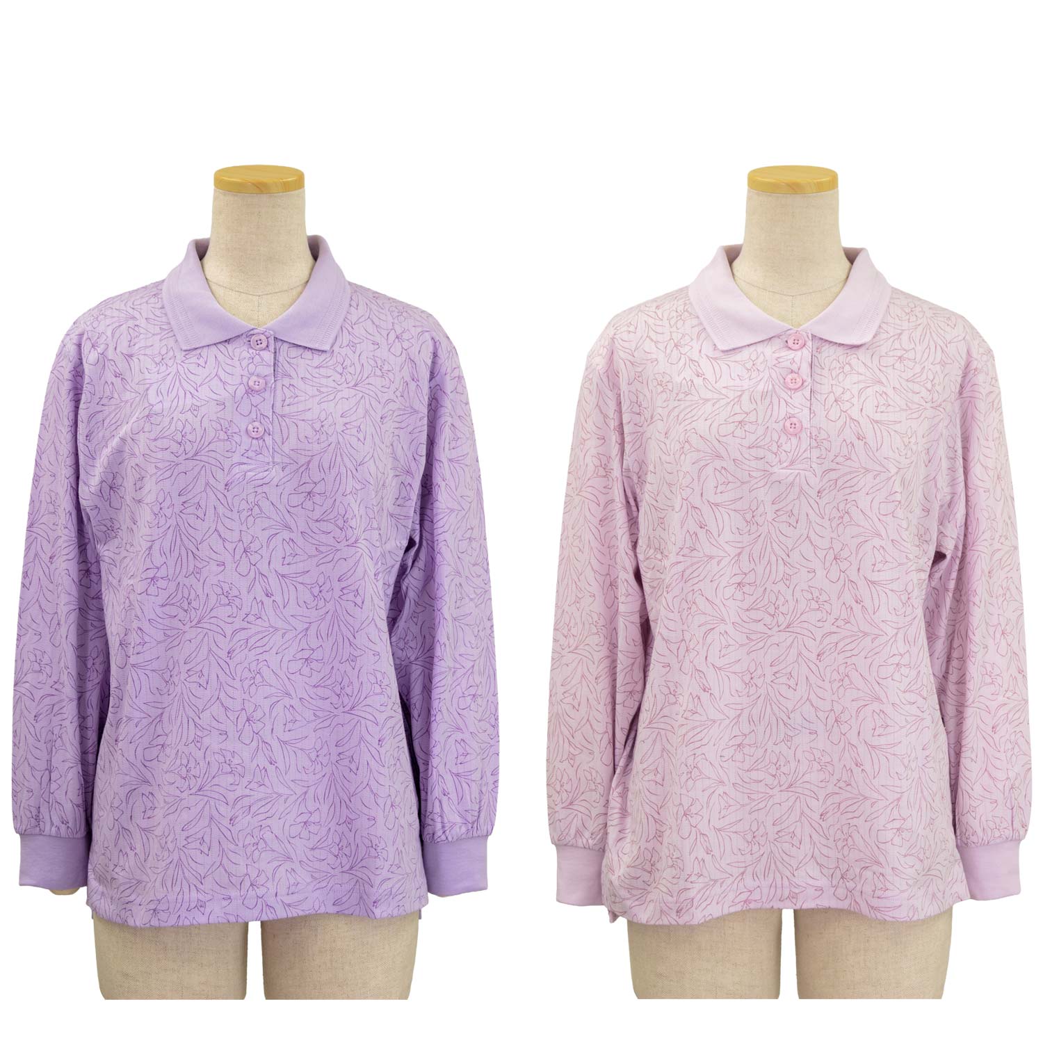 長袖 ジャガード ポロシャツ シニアファッション 春夏 婦人 レディース シニア LC ●トップス ギフト 高齢者 70代 80代 老人 高齢者 介護向け 90代 施設 介護 お年寄り 高齢者 LC 敬老の日（楽天・おしゃれセンター　うらしま）