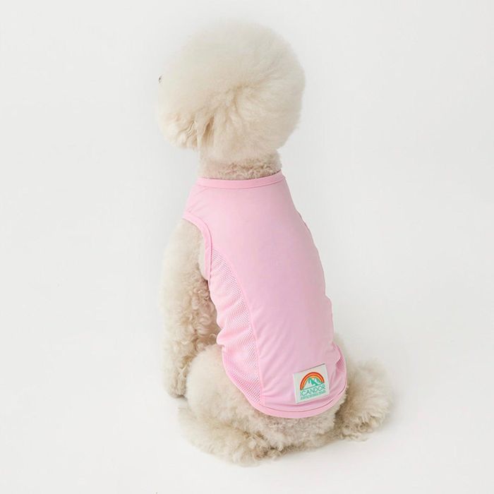 ※予約販売【iCANDOR】OCEAN COOLING VEST（SOFT PINK） 犬用品 ドッググッズ 犬服 犬の服 ドッグウェア スリーブレス 大型犬 大型犬服 韓国 保冷 冷感