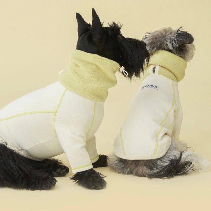 即納【iCANDOR】POLAR TWEED SNOOD TOP（CREAM） 犬服 ドッグウェア 犬用品 ドッググッズ 犬の服 韓国 ..