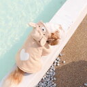 即納【DURANG RURANG】Heart bear robe(Beige) 韓国 ブランド かわいい おしゃれ プレゼント 小型犬 水着 ポンチョ ケープ ...