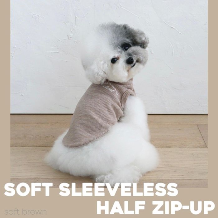 ͽChiotSoft Sleeveless Half Zip upSoft Brown  ɥå  ꡼...