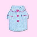 即納【TOOF】SWEET STRIPE PAJAMA(BLUE) 犬服 ドッグウェア 犬の服 小型犬 小型犬服 パジャマ お揃い おそろい リンクコーデ 犬用品