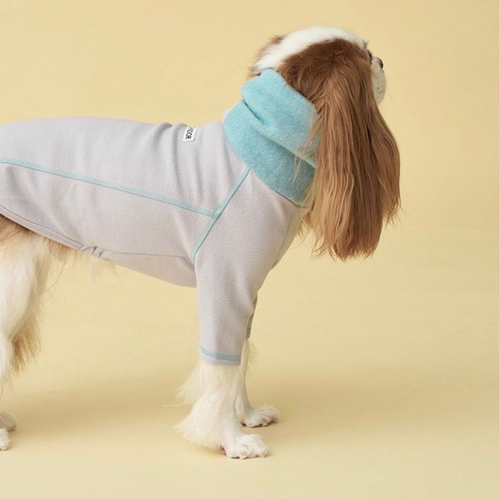 即納【iCANDOR】POLAR TWEED SNOOD TOP（GRAY） 犬服 ドッグウェア 犬用品 ドッググッズ 犬の服 韓国 ..