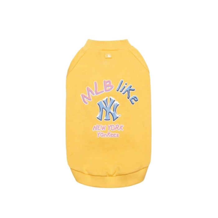 ※予約販売【MLB KOREA】MLB LIKE sweat shirt（Light Yellow） 韓国 ブランド かわいい おしゃれ プレゼント 小型犬 お揃い リンクコーデ NEW 犬