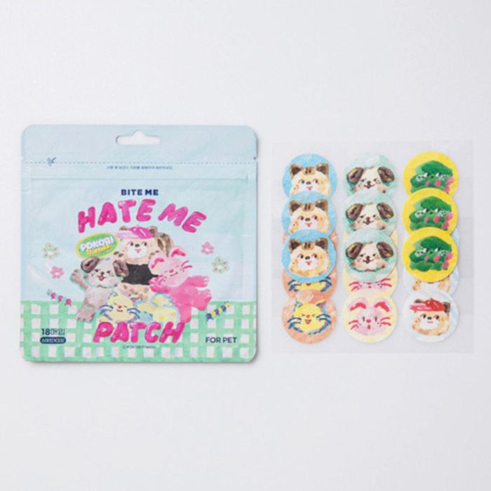 ※予約販売【BITE ME】BITE ME × Pokori Friends Hateme patch 18pcs 防虫パッチ ペット用品 ドッググッズ 犬用品 韓国 ハーネス 首輪 洋服 ペット服 犬服 ドッグウェア