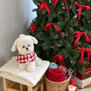 即納【Hi Yeboo】Christmas Collection- Tweed Bunny Cape 犬用品 ドッググッズ ドッグウェア 犬服 犬の服 小型犬 小型犬服 ケープ 冬 冬服 防寒(4)