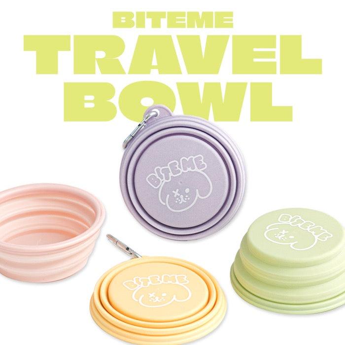 即納【BITE ME】NEW Foldable Travel Bowl pastel color 韓国 ブランド かわいい おしゃれ プレゼント 小型犬 バッグ 散歩バッグ おもちゃ リード 水筒 おやつケース 犬用品 フードボウル 散歩グッズ NEW