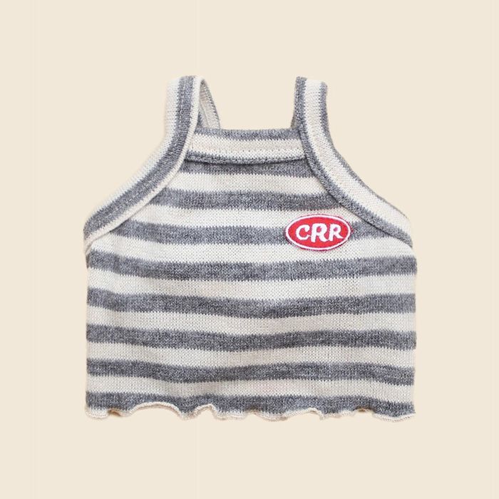 ※予約販売【CRR】Layered Crop Bustier（Milk） 韓国 犬用品 ドッググッズ Tシャツ スリーブレス ドッ..