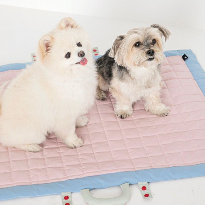 即納【BITE ME】Compact Soft mat（Pink） 韓国 犬用品 ドッググッズ マット 犬マット ペット用マット ..