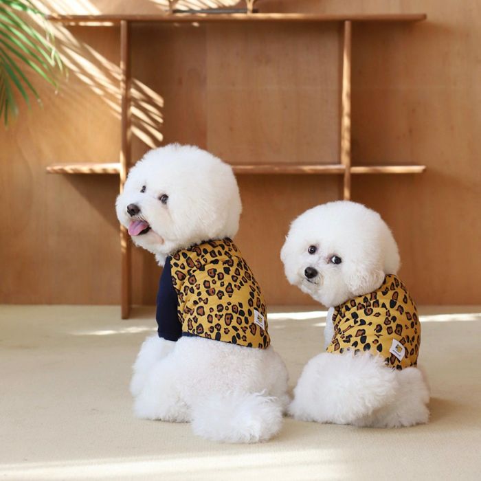 ※予約販売【andblank】Leopard Raglan（DARK NAVY） 韓国 ブランド かわいい おしゃれ プレゼント 小型犬 NEW 中型犬 春 秋 冬 お出かけ 大型犬 犬 1