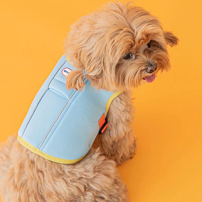 ※予約販売【BITE ME】Ice Cooling Vest（Skyblue） 韓国 ブランド かわいい おしゃれ プレゼント 小型犬 ハーネス NEW 夏 お出かけ 雨 ペット用品