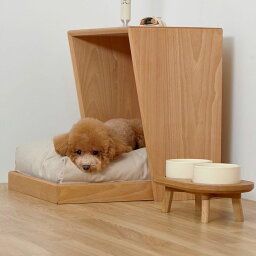 ※予約販売【small stuff】 DINING SET WOOD 2P WHITE OAK 韓国 ブランド かわいい おしゃれ プレゼント 小型犬 フードボウル NEW 丈夫 食器 犬 雨