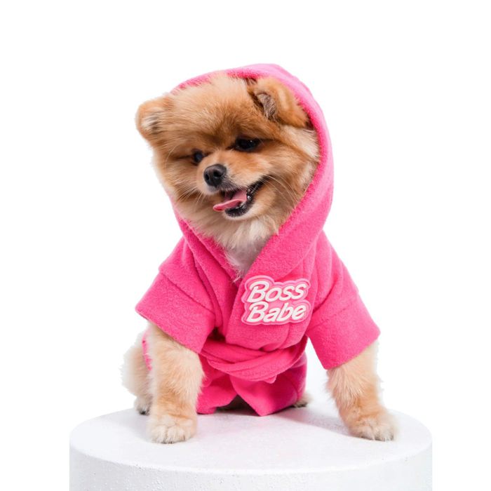 ͽMOSHIQAParis Collection Boss Babe Dog Bathrobe