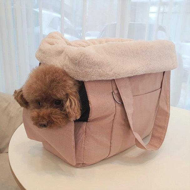 ※予約販売【DOUBLE COMMA】COMTWO BAG（ピンク）犬 ブランド キャリーバッグ 可愛い お散歩バッグ ショルダー 犬用 巾着 おしゃれ 電車 キャリー ドッグキャリーバッグ 韓国 旅行 ドッグバッグ 軽い 小型犬 中型犬 犬用バッグ 犬バッグ 猫用バッグ 新幹線 ネット