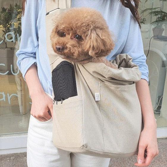 楽天URBAN DOG TOKYO 楽天市場店即納【DOUBLE COMMA】 MANDOO BAG（ベージュ） 韓国 ブランド かわいい おしゃれ プレゼント 小型犬 バッグ スリング スリングバッグ 水筒 ブランケット くつ NEW 冬 お出かけ 便利