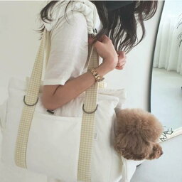 ※予約販売【DOUBLE COMMA】THE COMTWO BAG（アイボリー）/ 犬 ブランド キャリーバッグ 可愛い お散歩バッグ ショルダー 犬用 巾着 おしゃれ 電車 キャリー ドッグキャリーバッグ 韓国 旅行 ドッグバッグ 軽い 小型犬 中型犬 犬用バッグ 犬バッグ ドッグキャリー