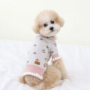 ※予約販売【ITS DOG】Cream Cherry Frill Cardigan 犬服 ドッグウェア 犬の服 小型犬 小型犬服 犬用品 ドッググッズ 韓国 冬 冬服 防寒