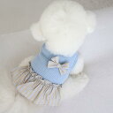 ※予約販売【near by us】Ribbon knit top (beige blue) 韓国 ブランド かわいい おしゃれ プレゼント 小型犬 お揃い ワンピース NEW 春 夏 秋 冬