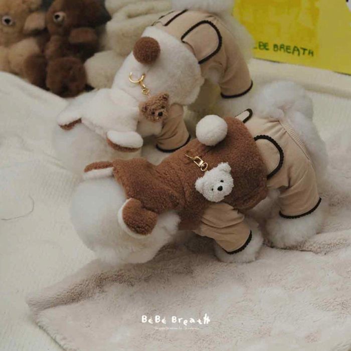 ※予約販売【BeBe Breath】puppy bear harness（Brown） 韓国 ブランド かわいい おしゃれ プレゼント 小型犬 バッグ 散歩バッグ ハーネス リード ネームタグ 散歩グッズ NEW 春 秋 冬 2