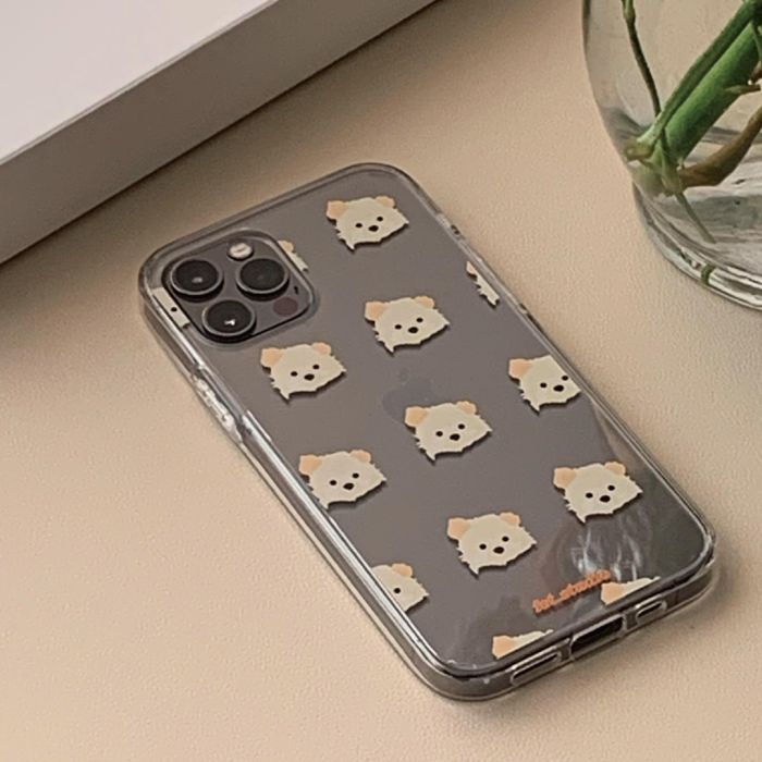 ※予約販売　1匹【fet.studio × URBAN DOG TOKYO】 Clear pattern Iphone case（1匹） 韓国 ブランド かわいい おしゃれ プレゼント 小型犬 おもちゃ うちの子グッズ うちの子 アイフォンケース スマホケース NEW 犬 猫