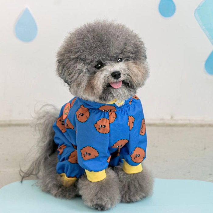 楽天URBAN DOG TOKYO 楽天市場店※予約販売【BITE ME】All-In-One Rain Coat（Poodle） 韓国 ブランド かわいい おしゃれ プレゼント 小型犬 首輪 ハーネス レインコート 散歩グッズ ポンチョ ケープ NEW 春 夏 秋