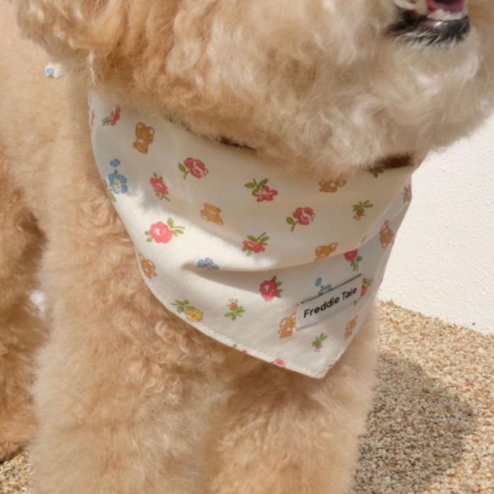 即納【FREDDIE TALE】Bear in bloom bandana 韓国 犬用品 ドッググッズ ドッグウェア 犬服 犬の服 小型..