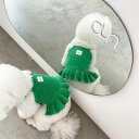 即納【OUNCE】terry crop frill top(Green) 韓国 犬用品 ドッググッズ Tシャツ スリーブレス ドッグウェア 犬服 犬の服 小型犬...
