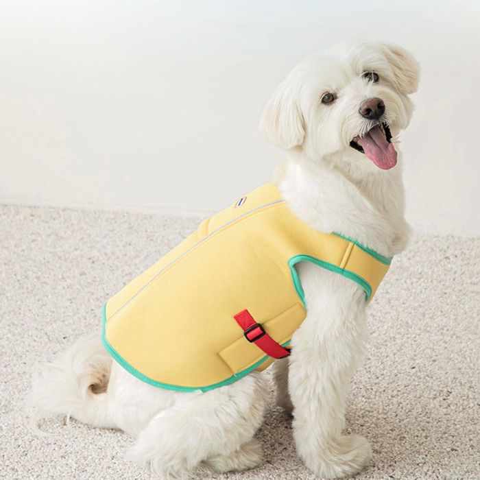 ※予約販売【BITE ME】Ice Cooling Vest（Yellow）大型犬用 韓国 ブランド かわいい おしゃれ プレゼント 小型犬 ハーネス NEW 夏 お出かけ 大型犬 犬 雨 ペット用品
