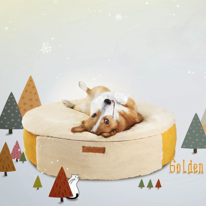 予約販売【INSIDE DOG & CAT】macaron tube cover B cushion golden yellow 韓国 ブランド かわいい おしゃれ プレゼント 小型犬 バッグ おもちゃ リード 水着 浮き輪 チューブ NEW 冬 丈夫 ク…