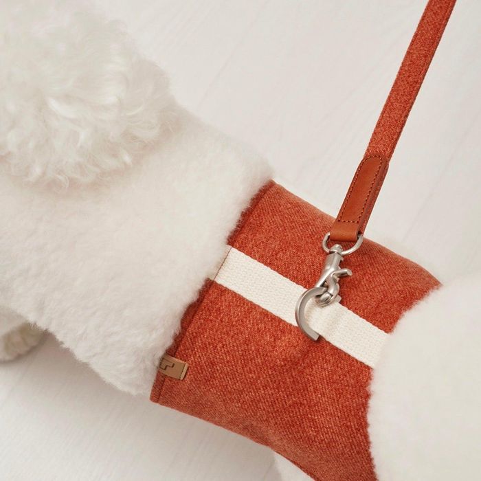 ※予約販売【small stuff】CLASSIC LEASH（ORANGE） 韓国 ブランド かわいい おしゃれ プレゼント 小型犬 バッグ 首輪 ハーネス リード 散歩グッズ NEW お出かけ 丈夫 犬