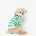 即納【TUSTUS】CRAYON STRIPE TEE(GREEN) 犬服 ドッグウェア 犬の服 Tシャツ スリーブレス 犬用品 ドッググッズ 小型犬 小型犬服 韓国