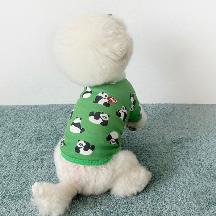 ※予約販売【CRR】Panda World T-shirt（Green） 韓国 犬用品 ドッググッズ Tシャツ スリーブレス ドッ..