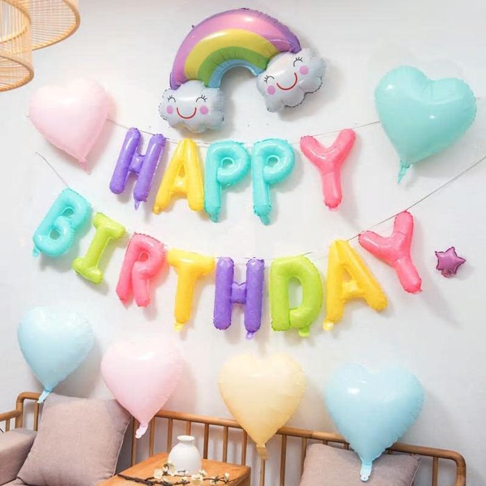 ※予約販売【LOVEMORE】Happy Birthday balloon（レインボー） 韓国 ブランド かわいい おしゃれ プレゼント 小型犬 NEW 犬