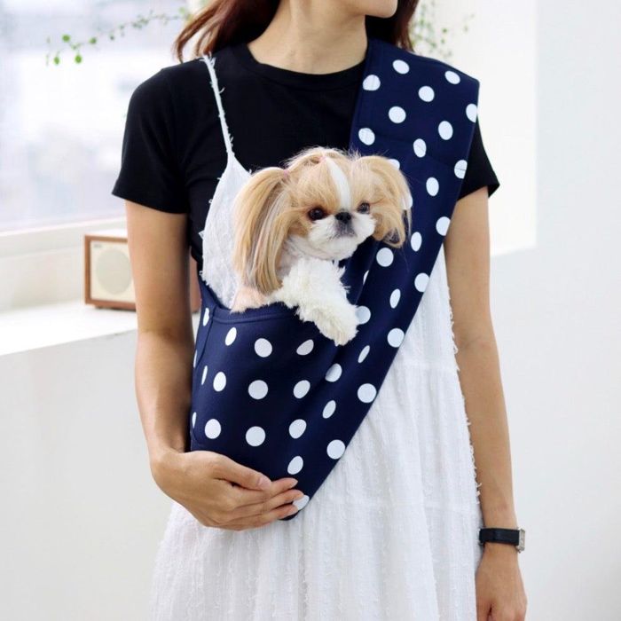 ※予約販売【GET BACK】Dot sling（Navy） 韓国 ブランド かわいい おしゃれ プレゼント 小型犬 バッグ スリング スリングバッグ NEW