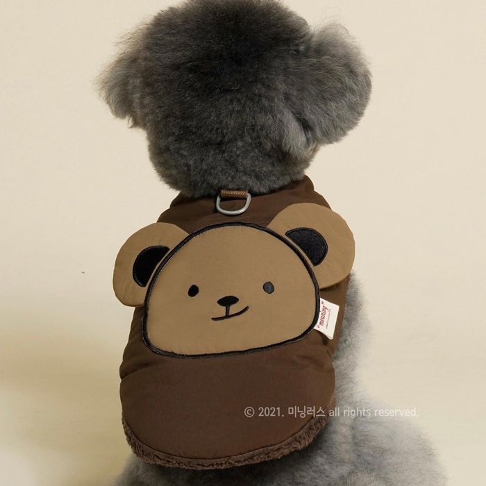 ※予約販売【meaningless】GOSOMI PADDING（Brown） 韓国 ブランド かわいい おしゃれ プレゼント 小型犬 ハーネス リード NEW 秋 冬 お出かけ 便利