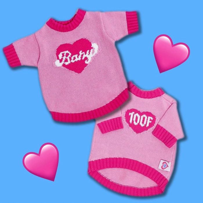 ※予約販売【TOOF】BABY HEART SWEATER（PINK） 韓国 ブランド かわいい おしゃれ プレゼント 小型犬 お揃い リンクコーデ NEW 春 秋 冬 犬