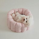 ※予約販売【azallea】Canele Cushion（stripe linen canele / pink）